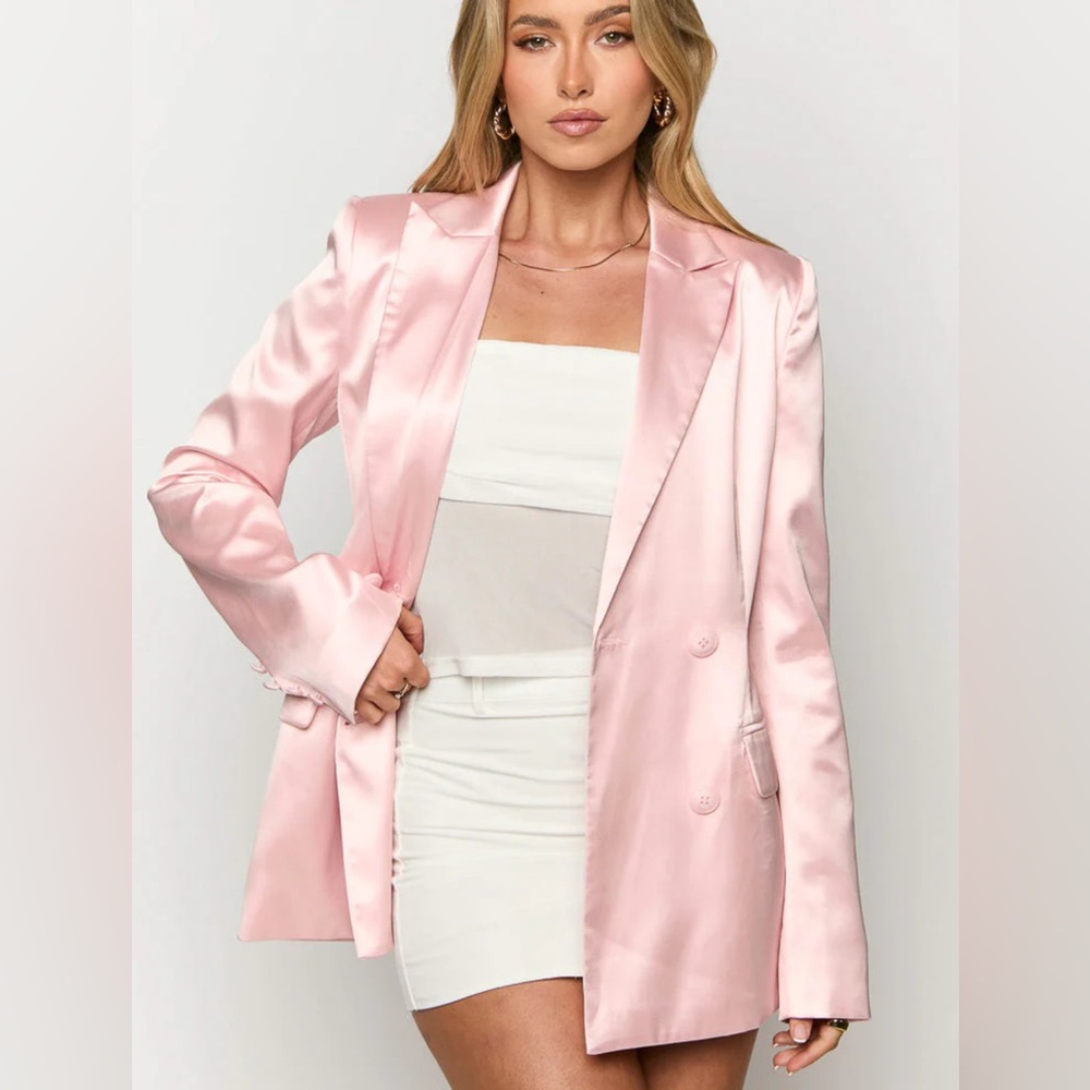 Pink Satin Blazer